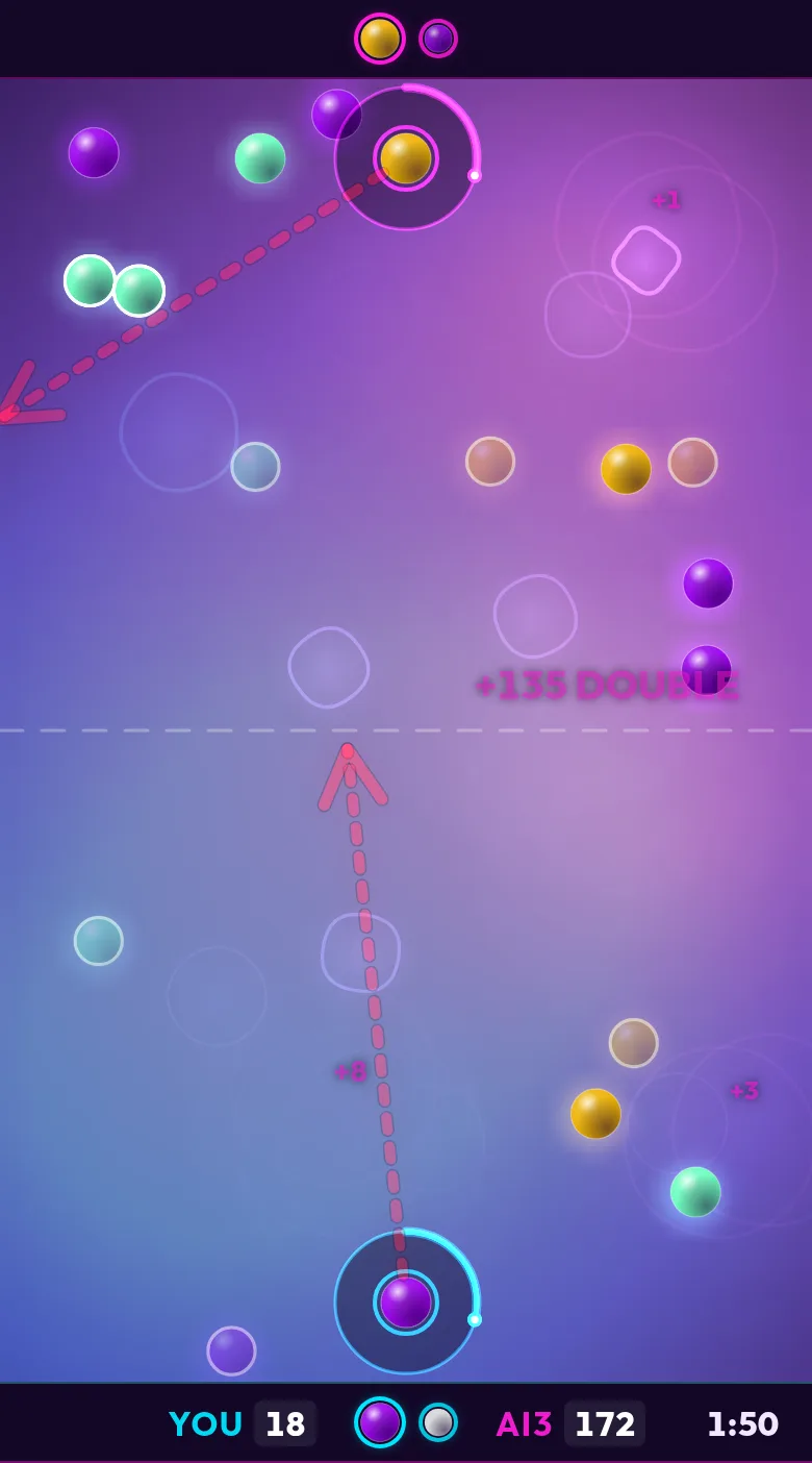 A vs AI match in progress